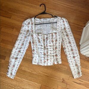 Reformation floral square neck top